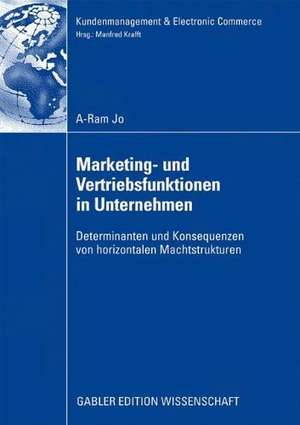 Marketing- und Vertriebsfunktionen in Unternehmen: Determinanten und Konsequenzen von horizontalen Machtstrukturen de A-Ram Jo