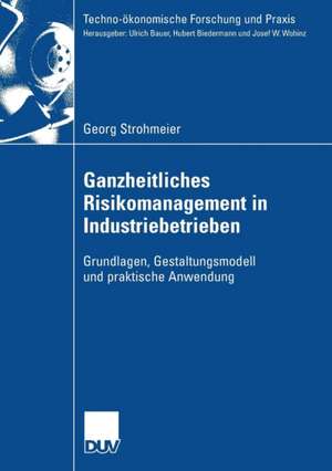 Ganzheitliches Risikomanagement in Industriebetrieben: Grundlagen, Gestaltungsmodell und praktische Anwendung de Georg Strohmeier