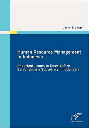 Human Resource Management in Indonesia de Jenny S. Lange