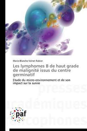 Les lymphomes B de haut grade de malignité issus du centre germinatif de Marie-Blanche Valnet Rabier