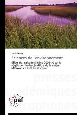 Sciences de l'environnement de Svetli Dubeau