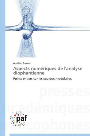 Aspects numériques de l'analyse diophantienne de Aurélien Bajolet