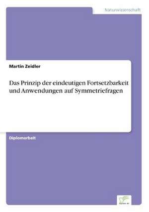 Das Prinzip der eindeutigen Fortsetzbarkeit und Anwendungen auf Symmetriefragen de Martin Zeidler