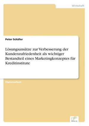 Lösungsansätze zur Verbesserung der Kundenzufriedenheit als wichtiger Bestandteil eines Marketingkonzeptes für Kreditinstitute de Peter Schäfer