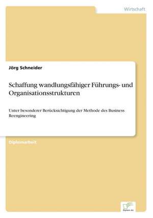 Schaffung wandlungsfähiger Führungs- und Organisationsstrukturen de Jörg Schneider