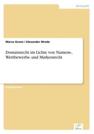 Domainrecht im Lichte von Namens-, Wettbewerbs- und Markenrecht de Marco Grone