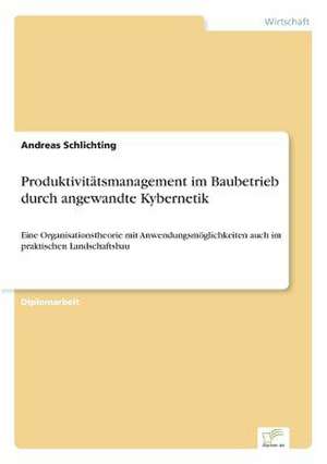 Produktivitätsmanagement im Baubetrieb durch angewandte Kybernetik de Andreas Schlichting