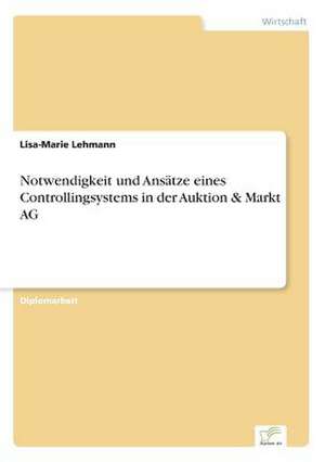 Notwendigkeit und Ansätze eines Controllingsystems in der Auktion & Markt AG de Lisa-Marie Lehmann