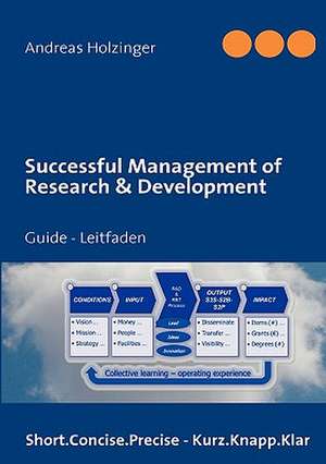 Successful Management of Research & Development de Andreas Holzinger