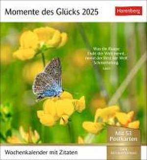 Momente des Glücks Postkartenkalender 2025 - Wochenkalender mit Zitaten, mit 53 Postkarten de Harenberg