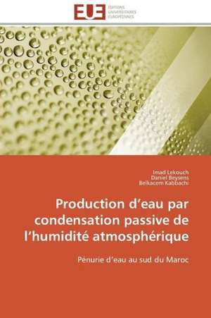 Production D Eau Par Condensation Passive de L Humidite Atmospherique: Le Groupe Des Poetes Oniriques de Imad Lekouch