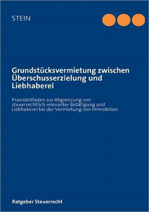 Grundstücksvermietung zwischen Überschusserzielung und Liebhaberei de Michael Stein