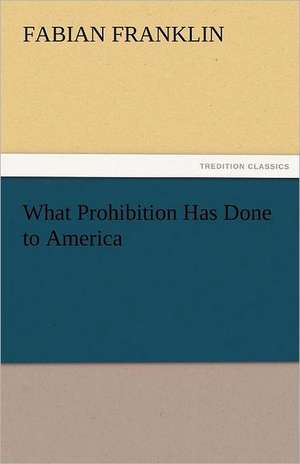 What Prohibition Has Done to America de Fabian Franklin