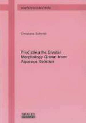 Predicting the Crystal Morphology Grown from Aqueous Solution de Christiane Schmidt