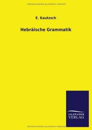 Hebraische Grammatik: Mit Ungedruckten Briefen, Gedichten Und Einer Autobiographie Geibels de E. Kautzsch