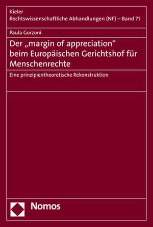 Der "margin of appreciation" beim Europäischen Gerichtshof für Menschenrechte de Paula Gorzoni