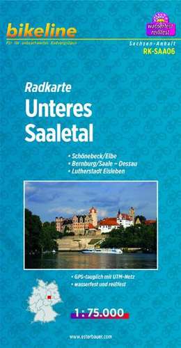 Bikeline Radkarte Deutschland Unteres Saaletal 1 : 75 000