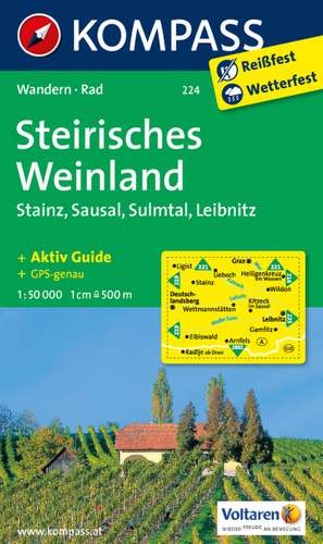 Steirisches Weinland / Stainz / Sausal / Sulmtal / Leibnitz 1 : 50 000