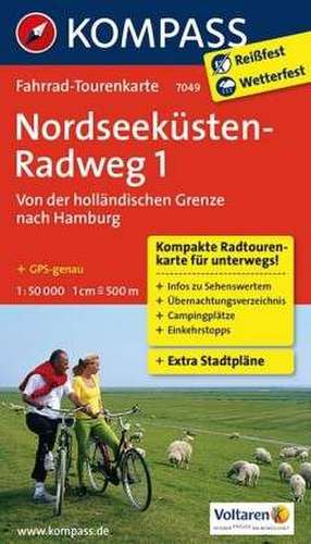 Nordseeküstenradweg 1, Von der holländischen Grenze nach Hamburg/Elbe 1 : 50 000