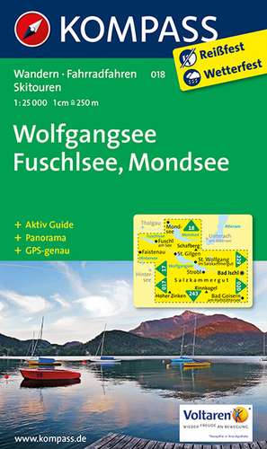 Wolfgangsee, Fuschlsee, Mondsee 1:25 000 de Kompass-Karten Gmbh