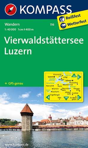 KOMPASS Wanderkarte 116 Vierwaldstätter See, Luzern 1:40.000 de KOMPASS-Karten GmbH