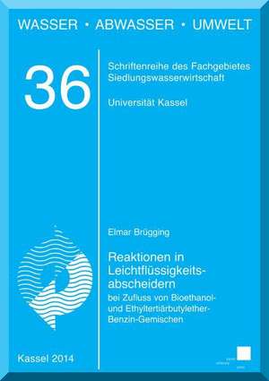 Reaktionen in Leichtflüssigkeitsabscheidern bei Zufluss von Bioethanol- und Ethyltertiärbutylether-Benzin-Gemischen de Elmar Brügging