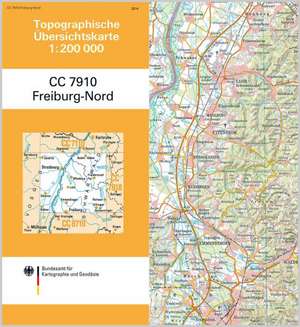 Topographische Übersichtskarte CC7910 Freiburg-Nord 1 : 200 000