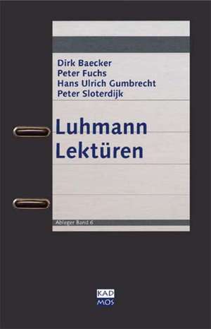 Luhmann Lektüren de Dirk Baecker