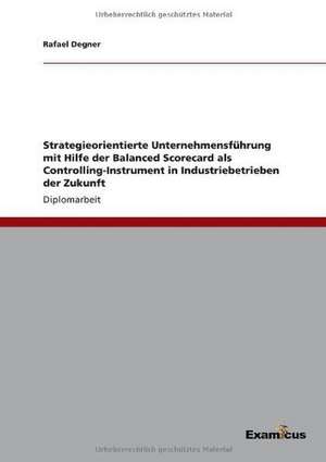 Strategieorientierte Unternehmensführung mit Hilfe der Balanced Scorecard als Controlling-Instrument in Industriebetrieben der Zukunft de Rafael Degner