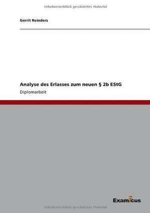 Analyse des Erlasses zum neuen § 2b EStG de Gerrit Reinders