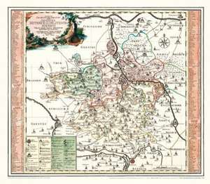 Historische Karte: Ämter Bitterfeld, Delitzsch und Zoerbig, 1758 de Peter Schenk