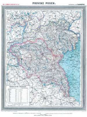 Historische Karte: Provinz Posen mit den Regierungsbezirken Posen und Bromberg, um 1905 (plano) de Friedrich H. Handtke