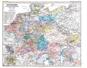 Historische Karte: DEUTSCHLAND im Zeitraum der Reformation 1492 bis 1618 (Plano 80 x 65 cm) de Bruno Hassenstein