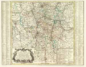 Historische Karte: Ämter Colditz, Leisnig, Rochlitz und das Schulamt Grimma mit Mügeln und Sornzig 1749 (Plano) de Peter (der Jüngere) Schenk