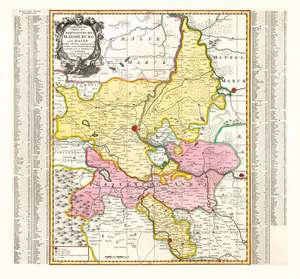 Historische Karte: HERZOGTUM MAGDEBURG mit Halle und Fürstentum Anhalt, um 1750 de Peter (der Jüngere) Schenk