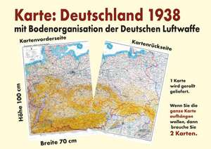 Historische Karte: DEUTSCHLAND 1938 - Übersichtskarte mit der Bodenorganisation der Deutschen Luftwaffe (plano) de Harald Rockstuhl