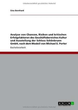 Analyse von Chancen, Risiken und kritischen Erfolgsfaktoren des Geschäftsbereiches Kultur und Ausstellung der Schloss Schönbrunn GmbH, nach dem Modell von Michael E. Porter de Sina Bernhard