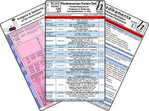 Medikamenten Karten-Set - Notfallmedikamente, Analgesie & Sedierung, Inkompatibilitäten intravenöser Medikamente