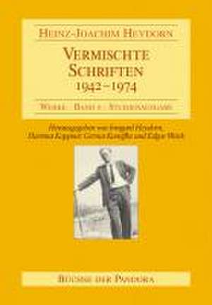 Vermischte Schriften - 1942-1974 de Heinz J Heydorn