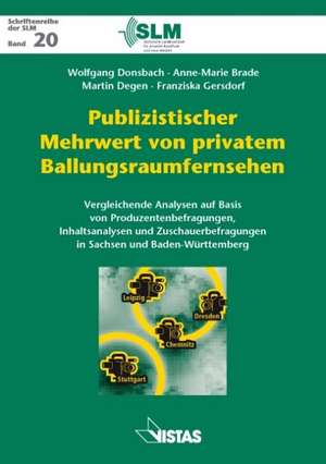 Publizistischer Mehrwert von privatem Ballungsraumfernsehen de Wolfgang Donsbach