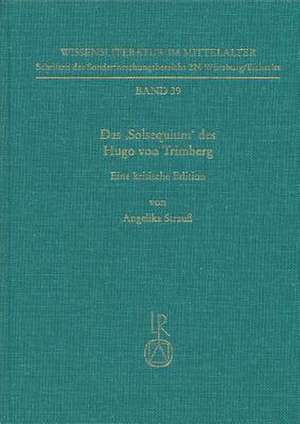 Das Solsequium Des Hugo Von Trimberg de Angelika Strauss