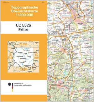 Topographische Übersichtskarte CC5526 Erfurt 1 : 200 000