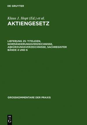 Titeleien, Normänderungsverzeichnisse, Abkürzungsverzeichnisse, Sachregister Bände 4 und 6 de Sebastian Mock