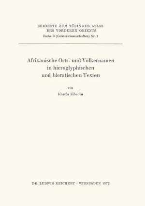 Afrikanische Orts- Und Volkernamen in Hieroglyphischen Und Hieratischen Texten de Karola Zibelius