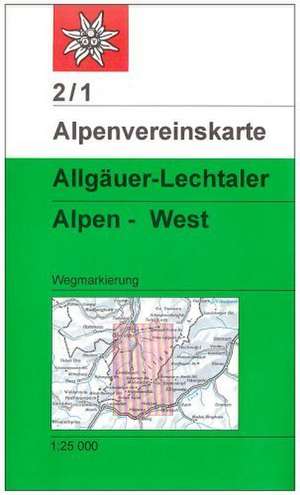 DAV Alpenvereinskarte 02/1 Allgäuer - Lechtaler Alpen - West 1 : 25 000