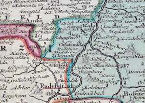 Historische Karte: Fürstentümer Gotha, Coburg und Altenburg 1729 (Plano) de Johann Baptist Homann