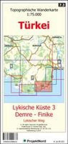 Lykische Küste 3 - Demre - Finike - Lykischer Weg - Topographische Wanderkarte 1:75.000 Türkei (Blatt 7.3) de Jens Uwe Mollenhauer