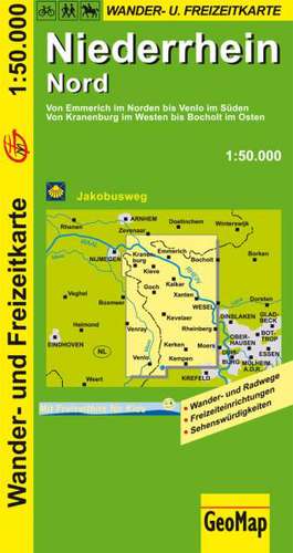 Niederrhein Nord Wanderkarte 1 : 50 000