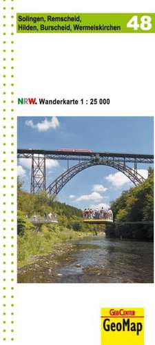 NRW Wanderkarte 48 Solingen, Remscheid, Hilden, Burscheid, Wermelskirchen 1 : 25 000