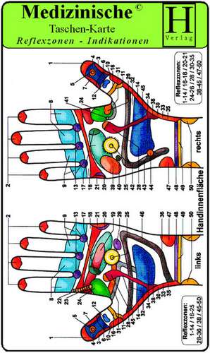 Reflexzonen Indikationen -Hände- ( 4 Karten-Set ). Medizinische Taschen-Karte